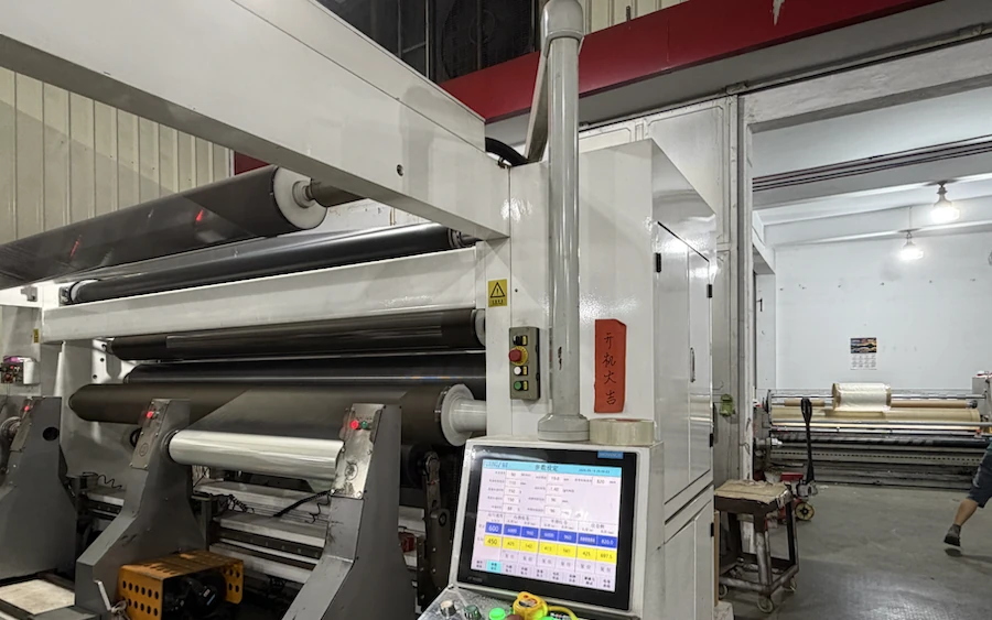 Control panel and roller section of Meilin's gantry-style slitting machine